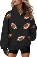 Sweat-shirts de football pour femmes, sweat à capuche de rugby à sequins, pull oversize à manches longues avec poche, style décontracté Y2K 2026