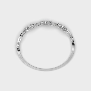 Romantic 18K <b>Solid</b> <b>Gold</b> Diamond <b>Bangle</b> Bracelet Marquise Cut Flower Pattern Claw Setting Women's Wedding Jewelry - Product Image 2