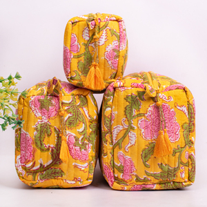 Grande trousse de toilette et de rangement matelassée, imprimée au bloc, écologique, unisexe, portable, lavable, avec fermeture éclair, pour l'été et le voyage - Product Image 2