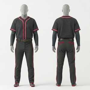 Conjunto de Uniforme de Béisbol para Hombre, Pantalones de Malla Transpirable de Poliéster, Manga Corta, Cierre de Botones, Ropa de Equipo para Todas las Temporadas - Product Image 1
