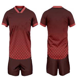 Maillot de football pour homme, col en V, manches courtes, couleur marron, polyester respirant, motif géométrique, coupe athlétique toutes saisons - Product Image 1