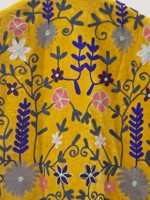 Veste à col mandarin en coton brodée à la main avec des motifs floraux, manches longues, longueur normale, style Prairie Chic pour femmes adultes, printemps