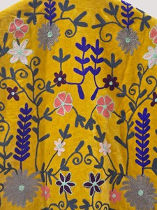 Veste à col mandarin en coton brodée à la main avec des motifs floraux, manches longues, longueur normale, style Prairie Chic pour femmes adultes, printemps - Product Image 5