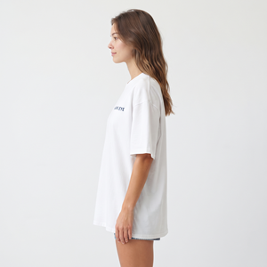 Women's Oversized Solid Color Crew Neck <b>T</b> <b>Shirt</b> Custom Logo Casual Short Sleeve Summer Sports Wear - Product Image 4