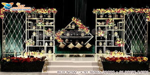 Décoration Exclusive d'événements avec supports en métal, magnifique arche en métal, scène de réception de mariage, scène de mariage, supports en métal - Product Image 3