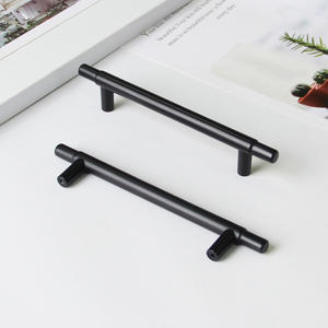 Durable Modern Minimalist Zinc Alloy T-Bar Cabinetry Handles for Kitchen Bathroom Dining Room Furniture Matte <b>Black</b> Finish - Product Image 2