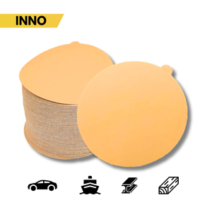 Disque de papier abrasif en aluminium jaune doré durable # 60- # 1000 5 pouces avec 3 ans de garantie pour le travail des métaux - Product Image 4