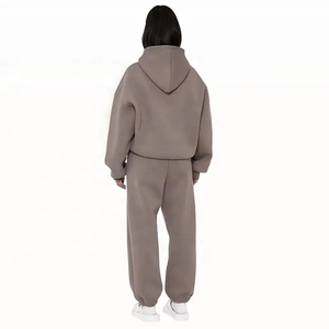 Custom Blank 500GSM Heavyweight Boxy Hoodie Tracksuit Cotton Oversized Hip Hop Hoodie and <b>Sweatpants</b> <b>Set</b> Manufacturer - Product Image 2