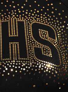 Uniforme de porristas negro de primera clase con pedrería dorada, logotipo personalizado, conjunto de malla larga para equipos de animación - Product Image 6