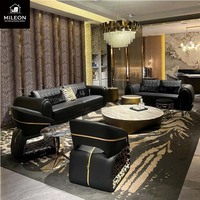 Nouveau modèle de mobilier, canapé d'angle moderne de luxe, salon, ensemble de canapés en cuir importé, mobilier pour hall d'hôtel, villa, appartement