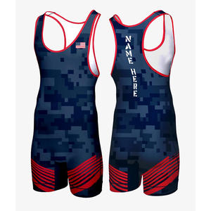 Custom Sublimated Wrestling Singlet Quick Dry Stretch Martial Arts <b>Bodysuit</b> Printed Gymnastics Sport Suit - Product Image 1