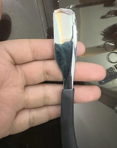 Maquinilla de afeitar profesional de acero inoxidable al por mayor con borde recto para bigote barba afeitado Shavette corte garganta Shavette - Product Image 3