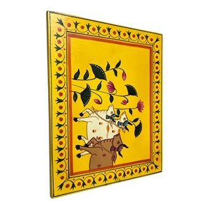 Pata Choki Chowki de Madera Pintada a Mano para Pooja y Decoración del Hogar |   Mesa-taburete Bajot tradicional india - Product Image 2