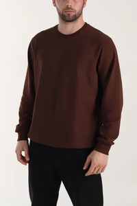 เสื้อสเวตเชิ้ตผู้ชายทรงโอเวอร์ไซส์ ผ้าโพลีเอสเตอร์/คอตตอนผสม 140 กรัม ป้องกันการเป็นขุย พิมพ์ลายดิจิตอลด้านหน้าพร้อมโลโก้แบบกำหนดเอง - Product Image 2