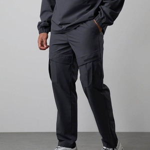 High Quality Four Way Stretch Fabric Black Joggers For Men's Elasticated Waistband Cargo side pockets & Two Concealed zip pocket - Product Image 6