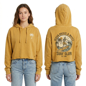 เสื้อฮู้ดดี้โอเวอร์ไซส์สีแดงเลือดหมูสำหรับผู้หญิง สไตล์วินเทจแบบทำเก่า ลายกราฟิกซอมบี้ดิจิทัล พร้อมพิมพ์ลายแบบดิจิทัล  เสื้อฮู้ดดี้แบบสวมหัวสั่งทำพิเศษ - Product Image 6