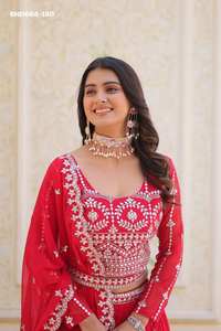 La mejor tela de la última colección, georgette sintética pesada con bordado de lentejuelas, conjunto de lehenga choli y dupatta a precio de mayorista. - Product Image 3