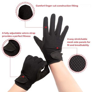 Best Enhancing Performance Horse Riding Gloves Wholesale Professional Wear Solid Color Leather Equestrian Protection Gloves - Product Image 5
