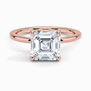 Classic <b>Thin</b> Band Asscher Moissanite Diamond Dainty Everyday Wear Loving Couple S925 Silver Promise <b>Ring</b> - Product Image 3