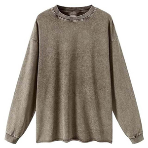 Sweat-shirt décontracté unisexe à col rond et manches longues en coton molletonné respirant, couleur unie, style automne - Product Image 1
