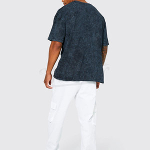 Camiseta de Manga Corta con Cuello Redondo y Estampado Tie-Dye para Hombre, Estilo Casual, Color Sólido, 100% Algodón Jersey, Corte Ajustado - Product Image 4