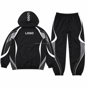 Conjunto Deportivo Personalizado con Logotipo para Hombre, Chaqueta Deportiva con Capucha y Cordón de Nailon, Pantalones, 2 Piezas, Ropa Deportiva, Ropa Informal - Product Image 5