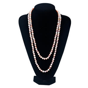 Collar de Perlas de Agua Dulce de Alta Gama con Patrón de Crecimiento de 8 mm, Largo, Multicapa, con Cuentas de Patata, Joyería de Lujo - Product Image 4