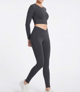 Custom Women High Rise Yoga Tights for Stretch Workout Gym Leggings Fitness AND1 Fleece Thick Private Label Activewear - Product Image 1