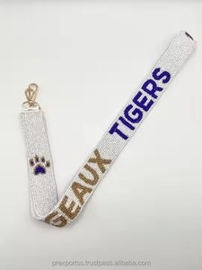 Go Stars Beaded <b>Strap</b> Handmade <b>Adjustable</b> Shoulder Crossbody Bag Embroidery Custom Logo College Sports Gameday Fashion - Product Image 3