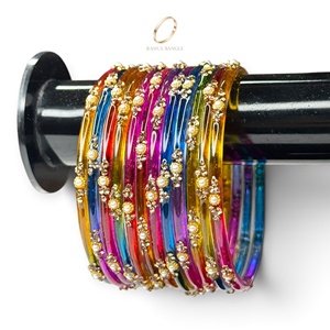 Brazaletes de Cristal Multicolores con Diseño de Gotas de Lluvia de Cachemira para Fiestas, Decorativos, Chapados en Oro, con Piedras de Cristal para Mujeres, Aniversario - Product Image 1