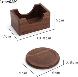 Juego de posavasos y soporte de madera de nogal de alta calidad para accesorios y decoración del hogar, artesanía de cocina de Vietnam. - Product Image 2