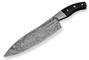 Couteau de Chef de Cuisine en Acier Damas Fait Main de Haute Qualité, Lame Droite Tranchante comme un Rasoir, Lame Utilitaire Robuste, Logo Personnalisable ODM OEM OBM - Product Image 5