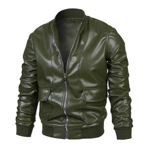Chaqueta de Invierno de Cuero Genuino Original para Hombre, Estilo Clásico y Moderno, para Motociclistas, Impermeable, con Forro de Poliéster y Cuello Alto - Product Image 6