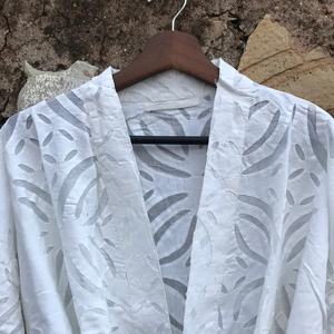 เสื้อแจ็กเก็ตยาวผ้าฝ้ายระบายอากาศสำหรับผู้หญิง, เสื้อแจ็กเก็ตยาวผ้าฝ้ายสีขาวระบายอากาศได้ดีสำหรับใส่ในฤดูใบไม้ร่วงผ้าทอ - Product Image 3