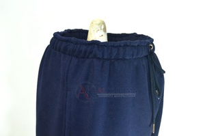 Pantalon cargo pour femme bleu marine, coupe droite, en molleton épais à carreaux, taille élastique, polyester/coton, couleur et taille personnalisables - Product Image 5