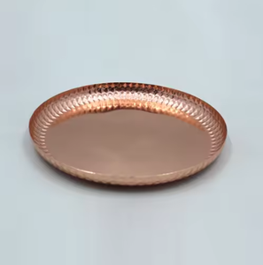 Assiette de service ovale en métal martelé, style vintage, fabrication artisanale, design solide, vaisselle, assiette de présentation - Product Image 5