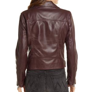 Ropa de invierno Chaqueta de cuero de manga larga para mujer Chaqueta de cuero de diseño informal ajustada para mujer - Product Image 2