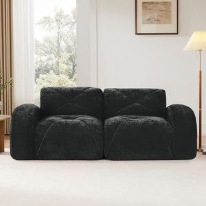 Sofá de Terciopelo Acolchado de 2 Plazas con Diseño Antideslizante en la Base, Esponja Ergonómica de Alta Densidad 32D sin Hueso - Product Image 3