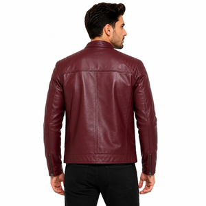 <b>mens</b> <b>leather</b> <b>jacket</b> featuring comfortable fit strong closure soft lining and durable construction made for daily use travel - Product Image 3