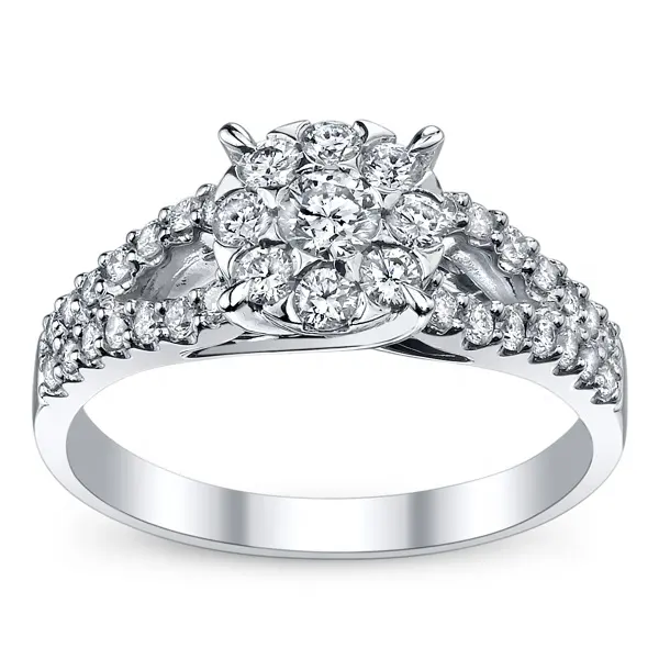 Kustom Lab-tumbuh berlian cincin pernikahan 14K 18K cincin emas asli putih HPHT CVD cincin pertunangan berlian