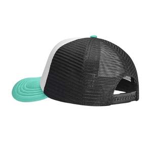 Casquette trucker personnalisée bleu sarcelle et blanc, haute qualité, 5 panneaux, devant en mousse, dos en mesh, fermeture snapback, pour l'été, la plage et les sports. - Product Image 2