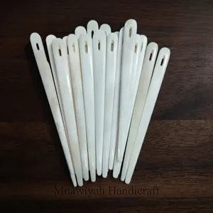 Aiguille à coudre traditionnelle en os de buffle, outil de couture naturel fait main, aiguille durable, accessoire pour artisanat du cuir, pour le tissage et la couture - Product Image 2