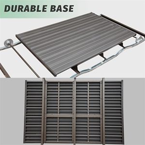 Panca a dondolo retrò in metallo a 4 posti con tettuccio, telaio in alluminio, sedia a dondolo da giardino per esterni L - Product Image 5