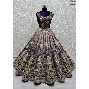 Collections de velours de vêtements de mariée indiens pour la mariée avec le travail de Zarkhan par Fabzone - Product Image 5