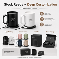 Mug en céramique chauffant intelligent avec logo personnalisé, base chauffante USB, affichage de la température, grande capacité, cadeau promotionnel, tasse à café