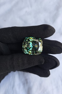 มอสซาไนต์ทรงสี่เหลี่ยมสีน้ำเงินขนาด 36.80 กะรัต แบบคุชชั่นคัท ทำด้วยมือ ความใสระดับ VVS สำหรับทำเครื่องประดับ - Product Image 5