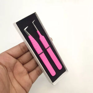 Pinzas para Cejas Laah con Logotipo Personalizado Gratuito, Pinzas de Volumen de 90 Grados, Pinzas para Extensión de Pestañas con Punta de Fibra, Pinzas para Pestañas - Product Image 2