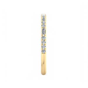 Lab Grown Diamond Baguette Round Band <b>Thin</b> Diamond <b>Ring</b> 14K 18K Gold Stackable Wedding Band Minimal Eternity <b>Ring</b> - Product Image 5