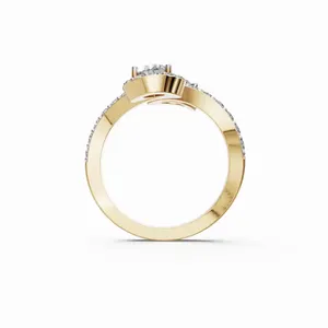 Bague en diamant de laboratoire Infinity Swirl en or jaune 18 carats, coupes rondes et en forme de poire, certifiée IGI, bague de fiançailles de luxe pour femmes - Product Image 4