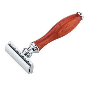 Professional Double Blade Safety Razor Stainless Steel Wooden Handle Reusable Personal Grooming Tool Accessory Wooden for <b>men</b> - Product Image 3